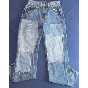 BDG Urban Outfitters‎ Cowboy Jean Patchwork Distressed Light Wash Denim Size 25